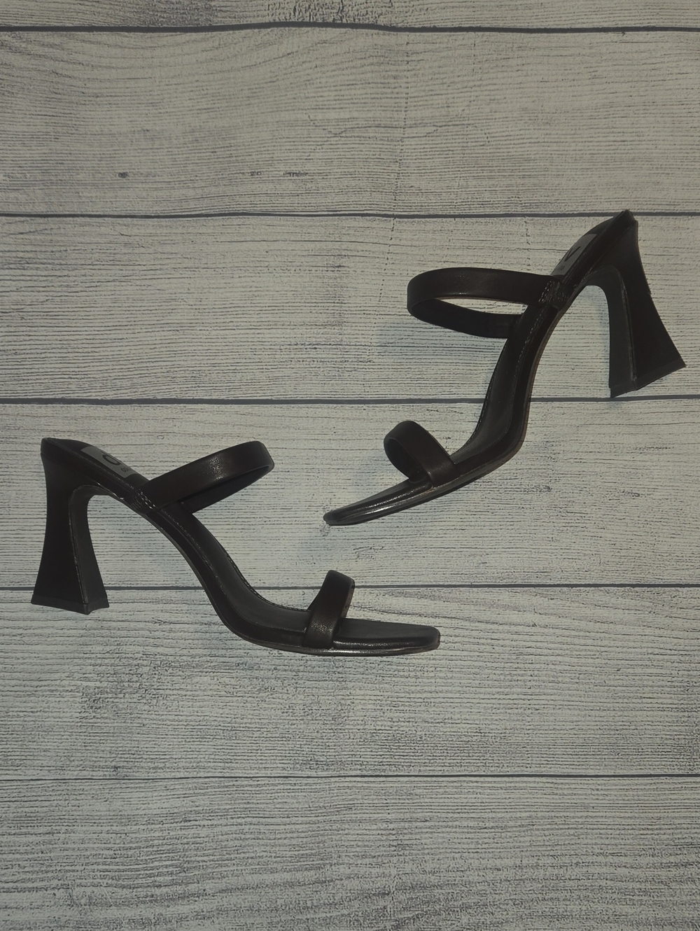DV Dolce Vita Yorke Square-Toe High-Heel Dress Sandals Chocolate Brown Size 9.5